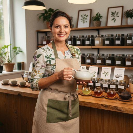 Esti tea elkészítése, különböző gyógynövényekkel díszítve.